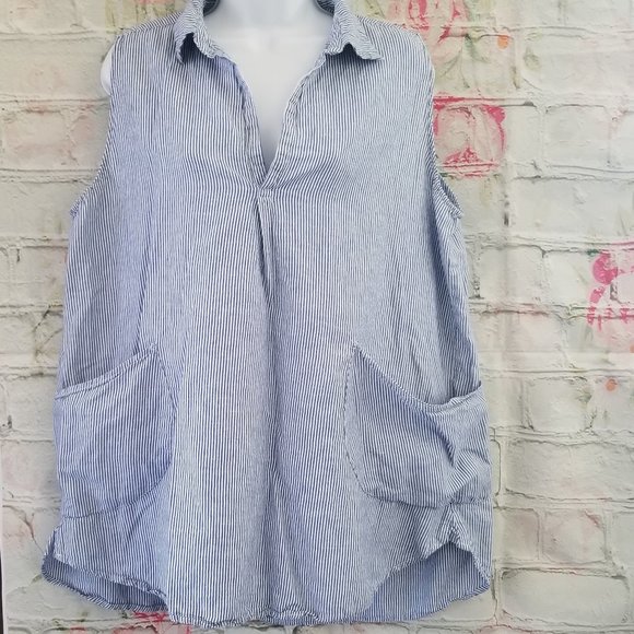 For Cynthia Woman Tops - For Cynthia Woman Sleeveless Top Pockets 1X